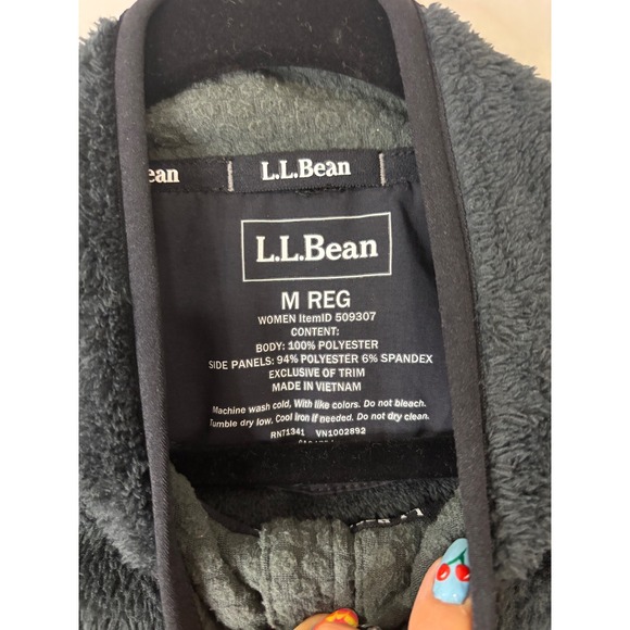 LL Bean Women Fleece‎ Jacket Full Zip Pockets Black Size M Reg - Picture 3 of 8